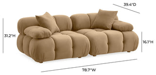 Calliope Cafe Au Lait Performance Velvet Modular Loveseat