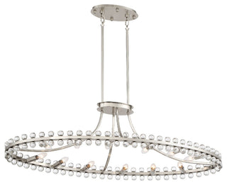 Crystorama Lighting Group CLO-8897 Clover 12 Light 45"W Linear - Brushed Nickel