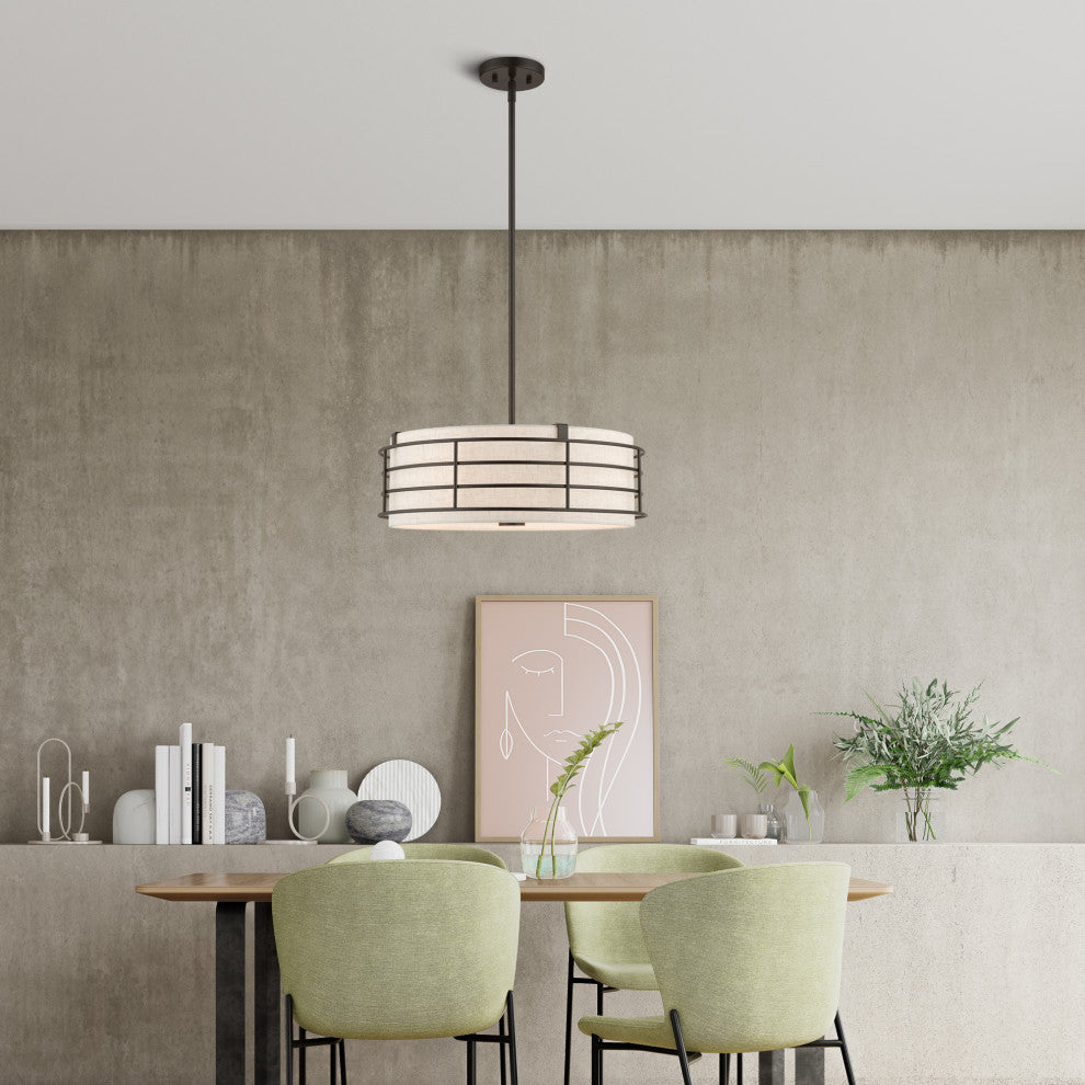 Blanchard 4-Light English Bronze Pendant Chandelier
