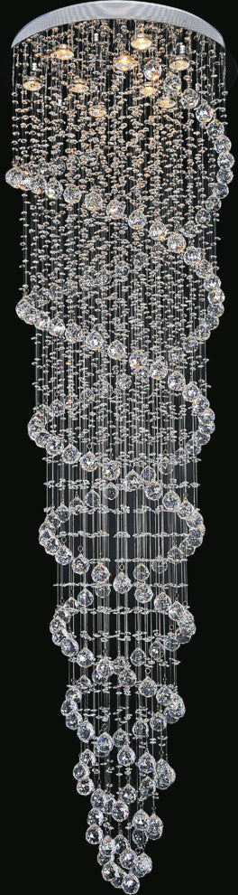 Double Spiral 9 Light Flush Mount With Chrome Finish