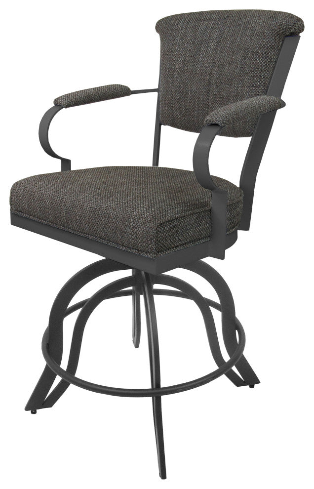 Miami Counter 26" or 30" Metal Bar Stool - A Base, Plumley Cocoa - Grey, 30"