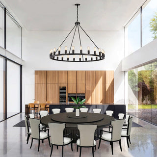 Iris 24-light Antique Black Round Chandelier