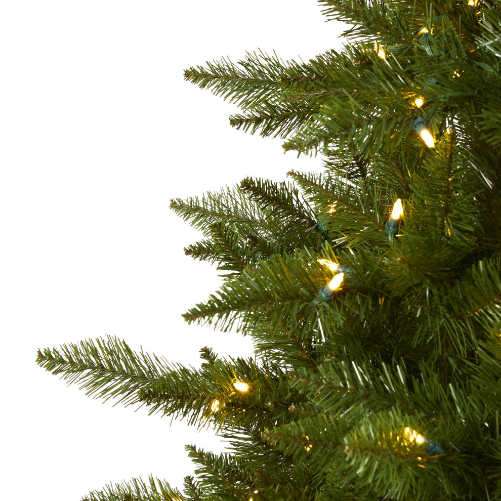 9' Vermont Spruce Faux Xmas Tree W/ Multifunction Lights & Bendable Branches
