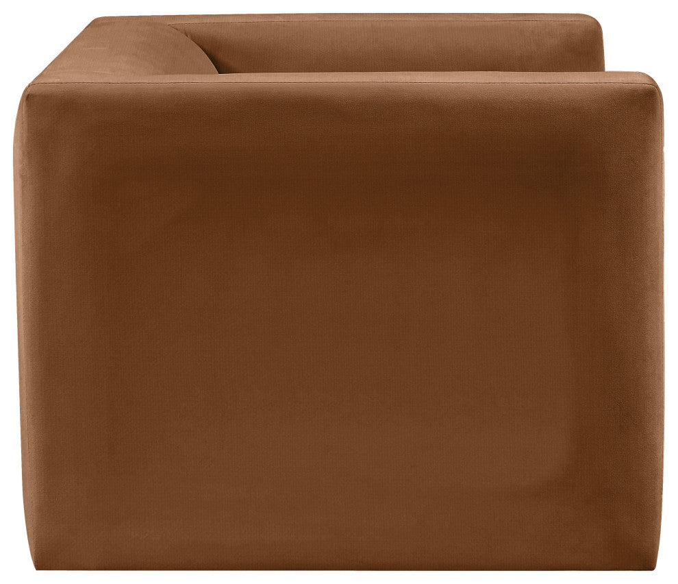 Henson Velvet Upholstered Chair, Saddle