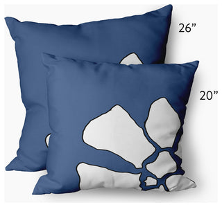 Petal Lines Decorative Throw Pillow, Blue, 26x26"