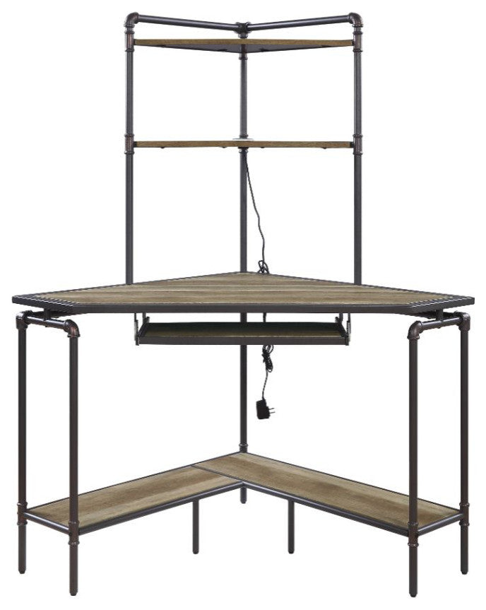Acme Deliz Desk With USB Charging Dock Sand gray