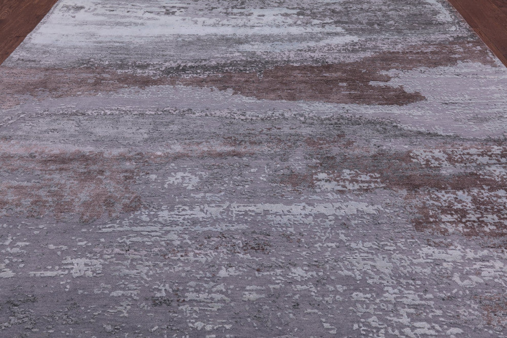 Abstract Wool and Silk Hand-Knotted Rug 10' 0" X 14' 2" Q11814