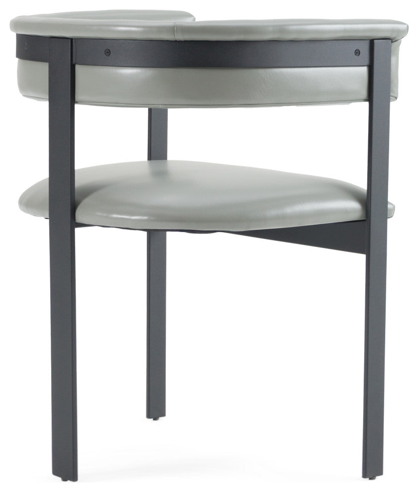 Modrest Boswell Modern Grey Faux Leather + Black Dining Chair