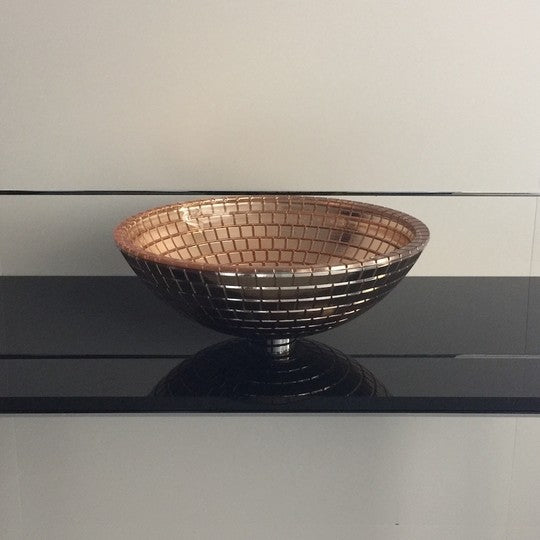 Mosaic Glass Luxe Vessel Sink, Rose Gold
