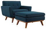Engage 2 Piece Armchair and Ottoman - Azure