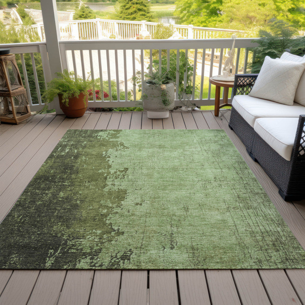 Machine Washable Indoor/Outdoor Chantille ACN1912 Aloe 10' x 14' Rug