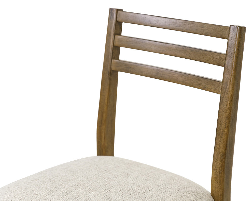 Two Wood Modern Counter Height Kitchen Chairs, Set of 2, Brown