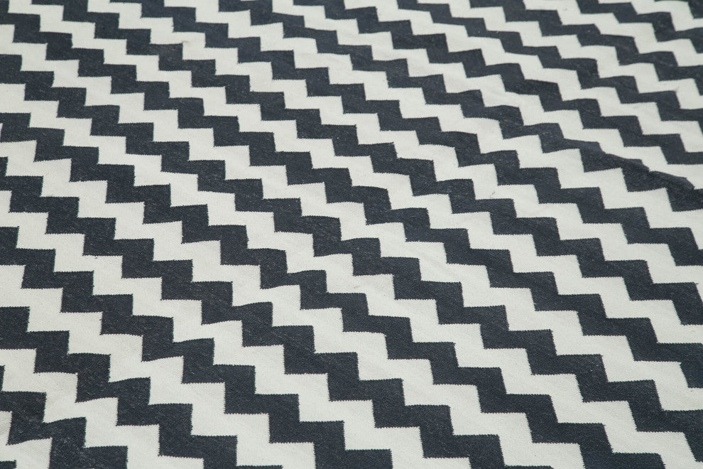 Rug N Carpet - Handmade Wool 10' 0'' x 13' 11'' Modern Design Dhurrie Kilim Rug