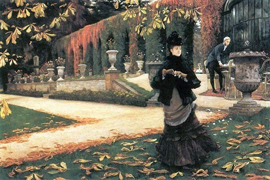 The Letter Came in Handy by Tissot - Gallery Wrapped Canvas Art 28" x 42"