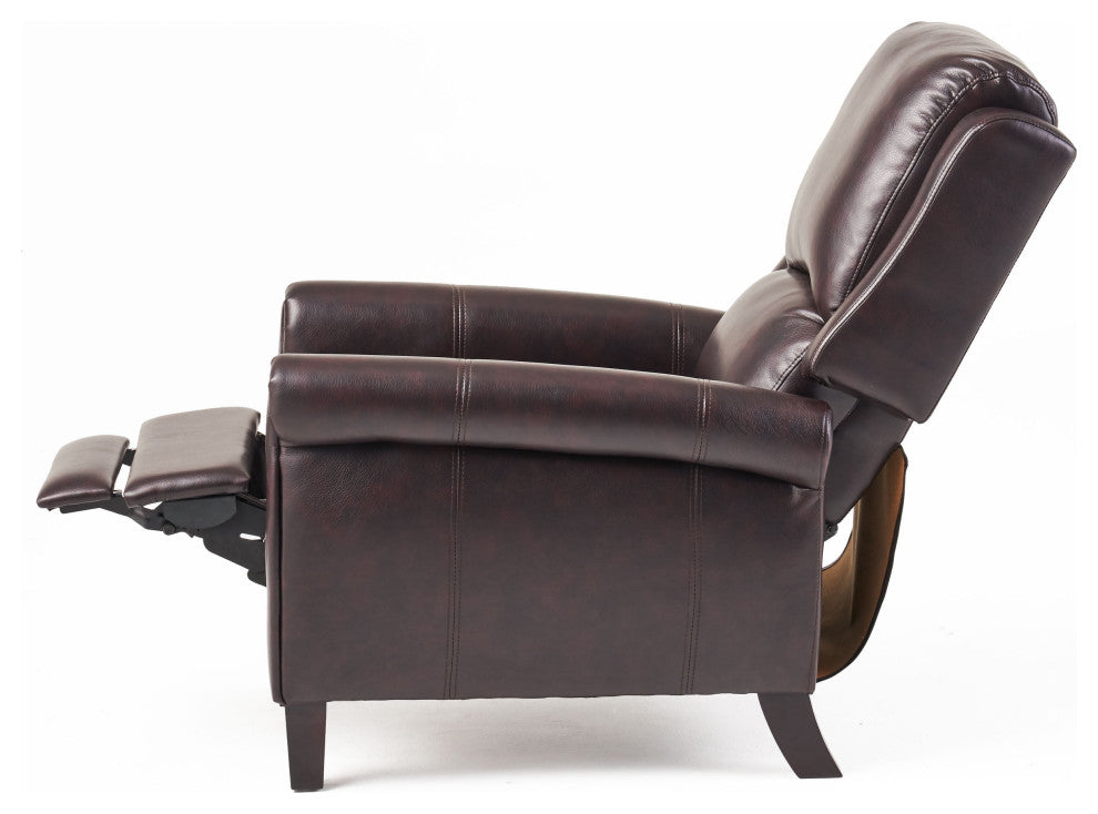 GDF Studio Memphis PU Leather Recliner, Burgundy