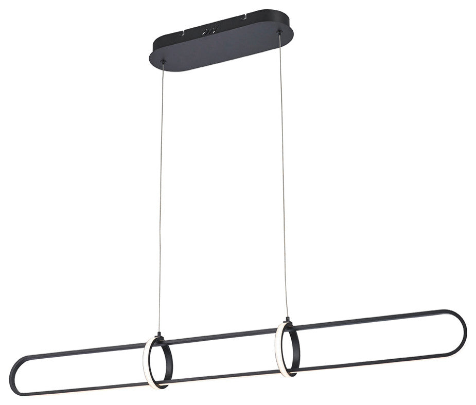 1 Light Modern Island Light, Matte Black