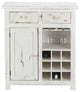 Rustic White Wine Cabinet With Two Drawers