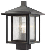 Aspen 1 Light Outdoor Post Mount in Oil Rubbed Bronze (Sqr. Base - not incl.)