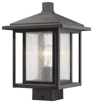 Aspen 1 Light Outdoor Post Mount in Oil Rubbed Bronze (Sqr. Base - not incl.)