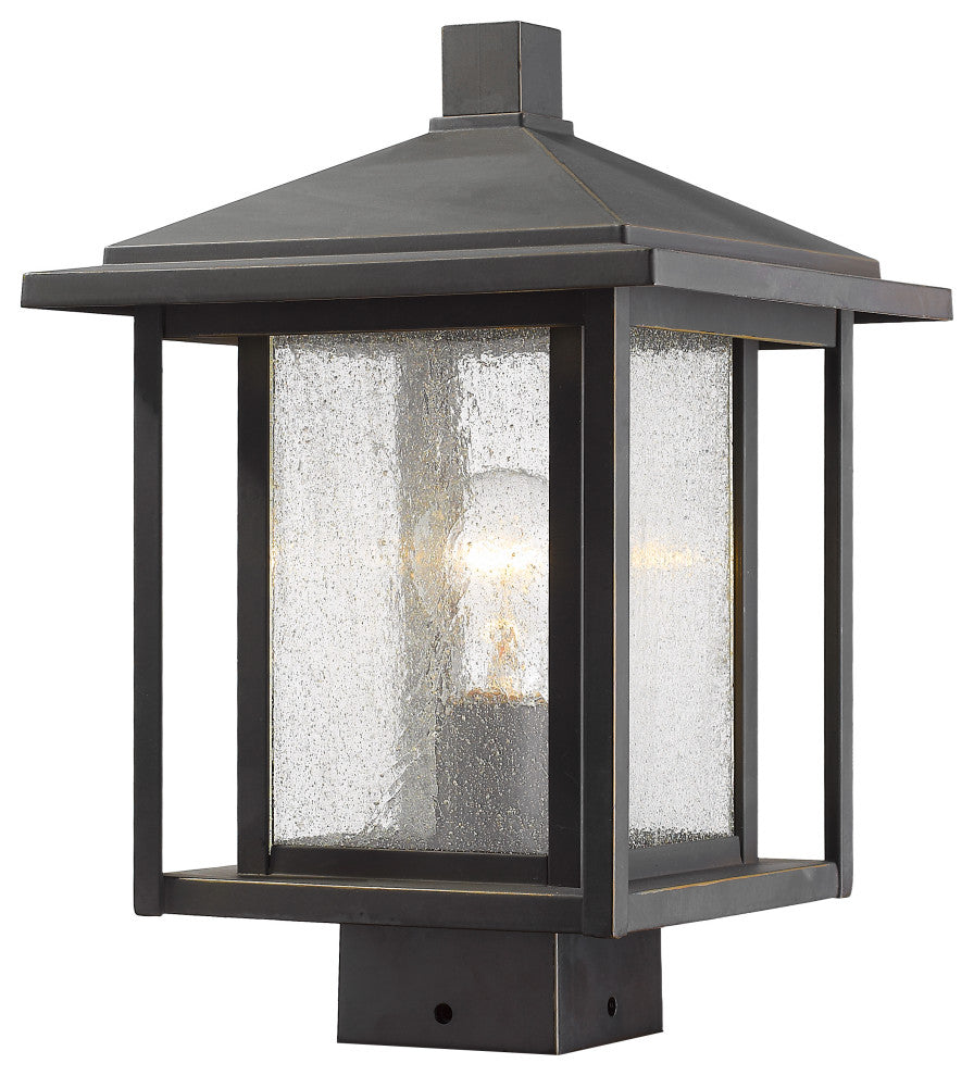 Aspen 1 Light Outdoor Post Mount in Oil Rubbed Bronze (Sqr. Base - not incl.)