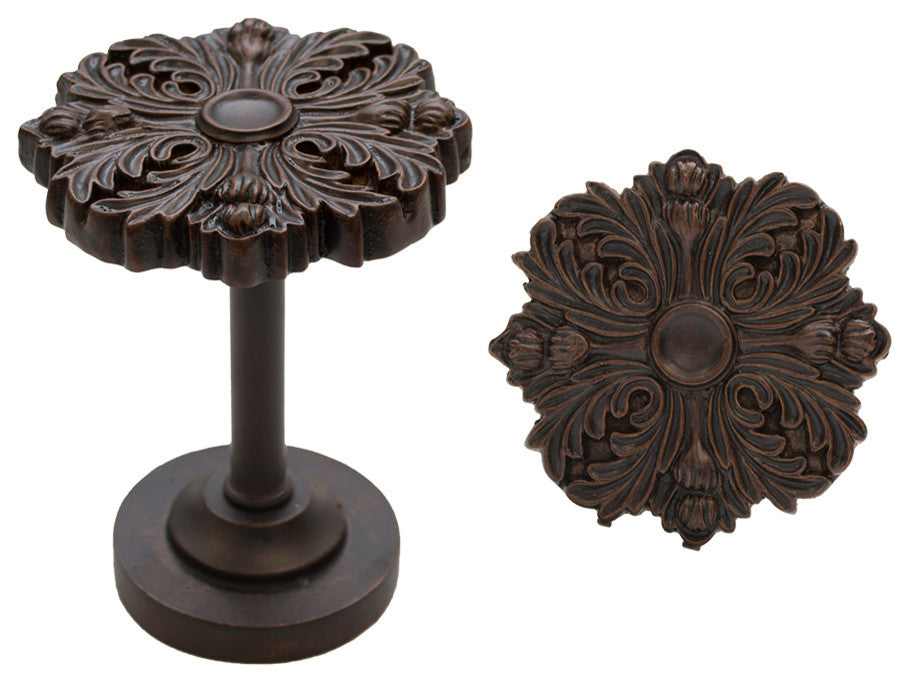 Set of 2 Eve Medallion Drapery Holdbacks, Mahogany