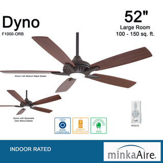 MinkaAire Bronze Dyno 52" 5-Blade Indoor LED Ceiling Fan w/ Remote