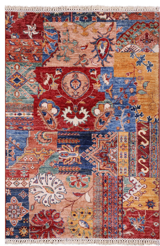 Super Kazak Hand-Knotted Wool Rug 2' 9" X 4' 2" Q10425