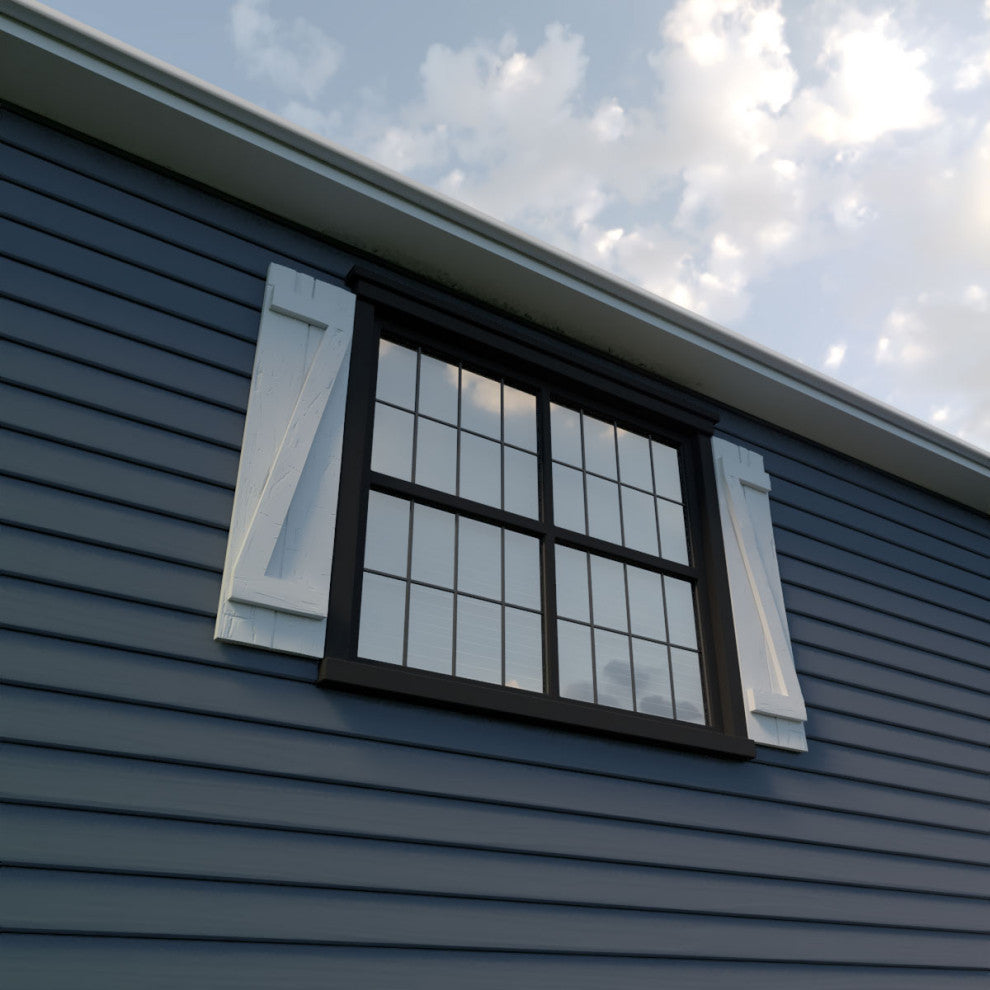 Rustic 2 Board Joined B-N-B Faux Wood Shutters, Hand Hewn, 11x62"