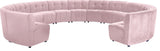 Limitless Velvet Upholstered 13-Piece Modular Sectional, Pink