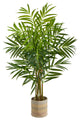 8' King Palm Artificial Tree, Handmade Natural Cotton Multicolored Woven Planter