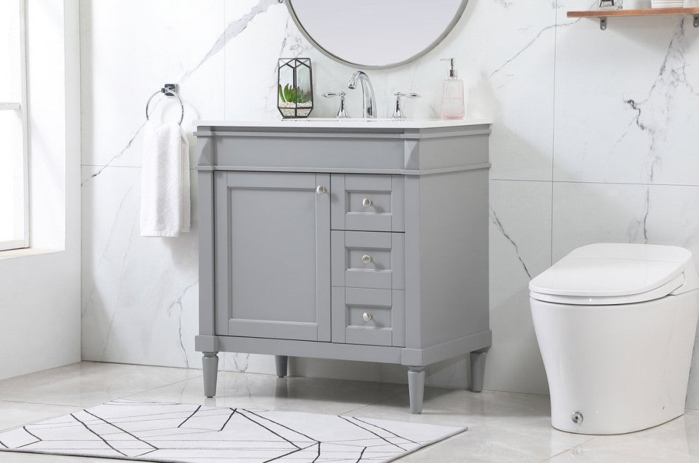 Home Living 21" Transitional Grey-Light Bathroom Vanity