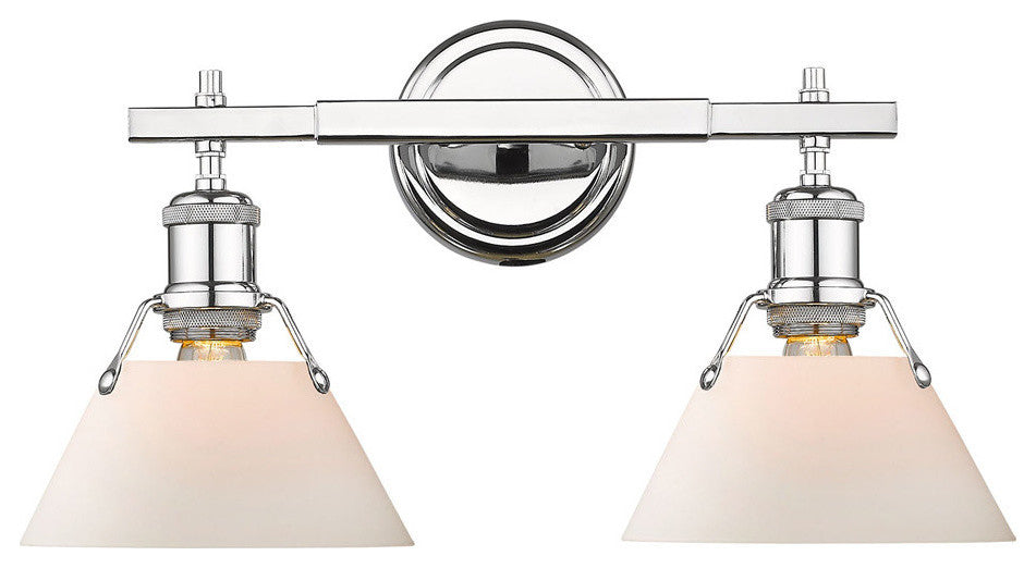 Orwell CH 2-Light Bath Vanity, Chrome With Opal Glass Shade