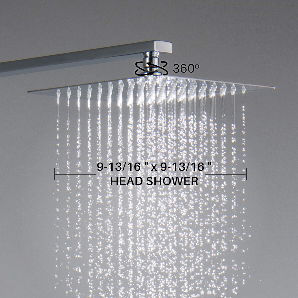 Cube Single Function Shower System, Rough, Valve, Chrome