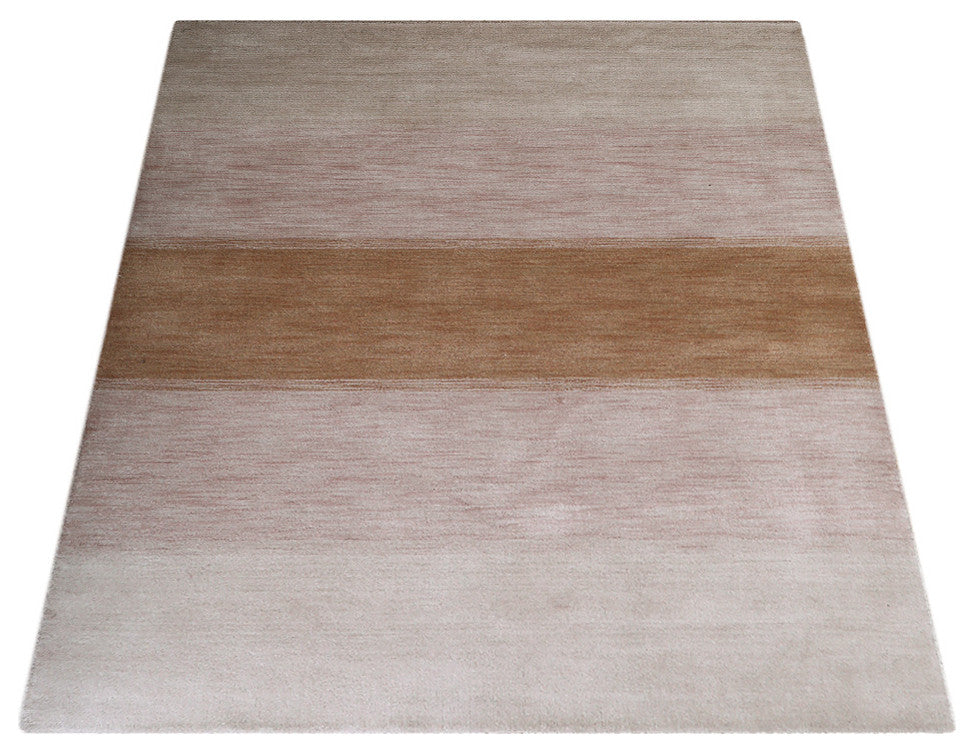 HAND KNOTTED LOOM WOOL ECO-FRIENDLY AREA RUGS - Rectangle, Beige, Contemporary