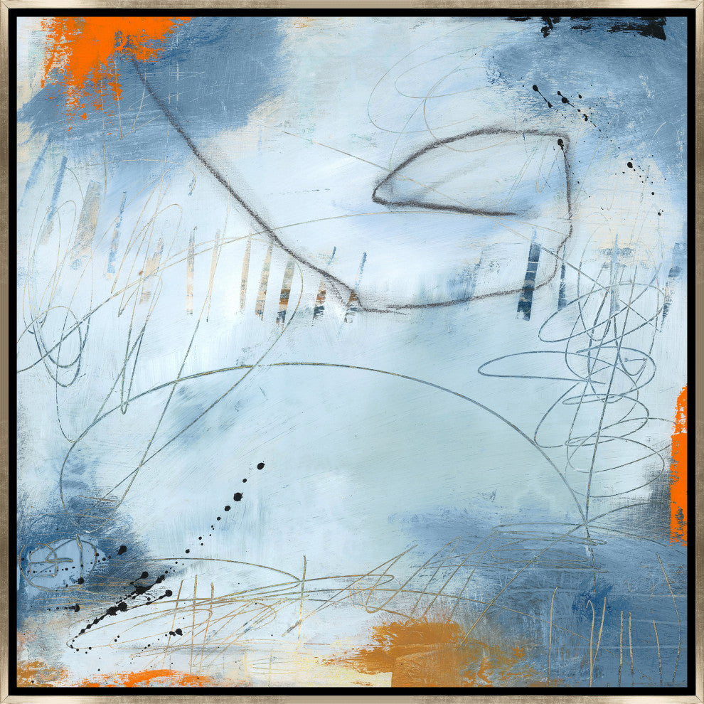 36x36 Quiet Reflection I, Framed Artwork, Silver
