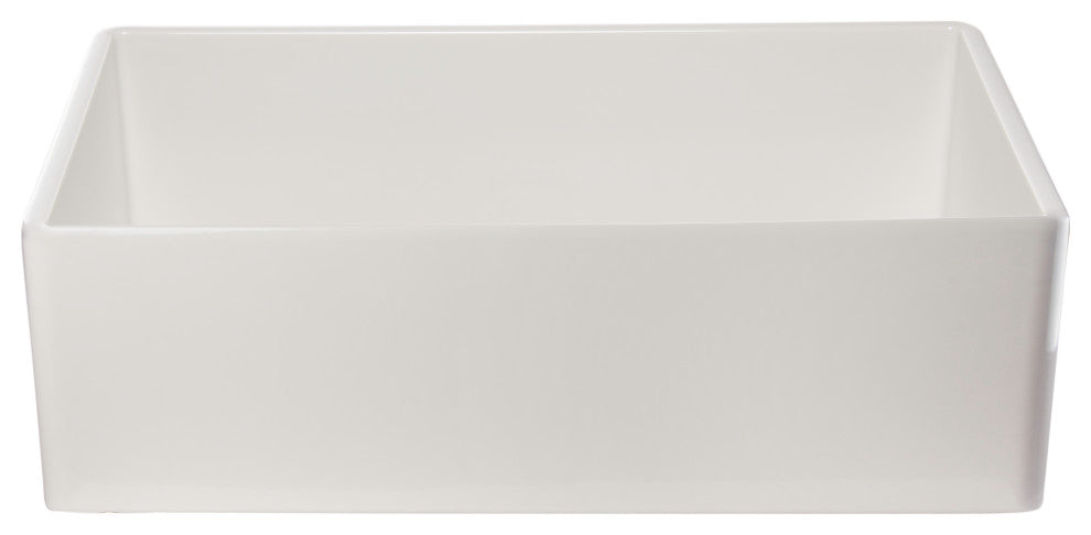 Alfi Brand 33" White Smooth Single Bowl Fireclay Farm Sink