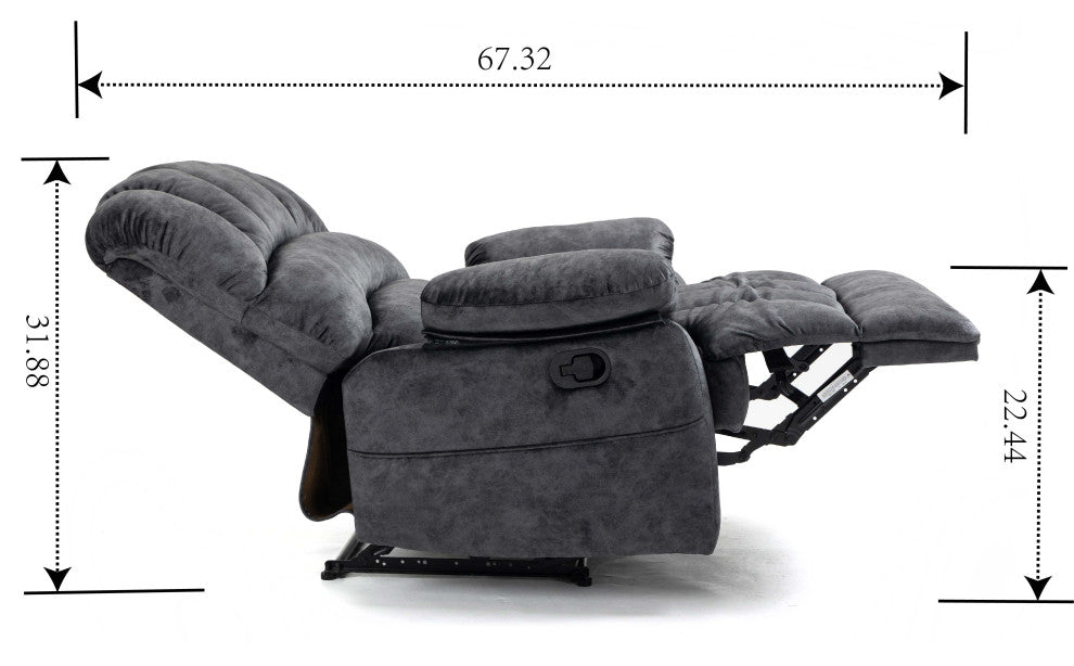 TATEUS Large Oversized Recliner Chair for Living Room, Dark Gray