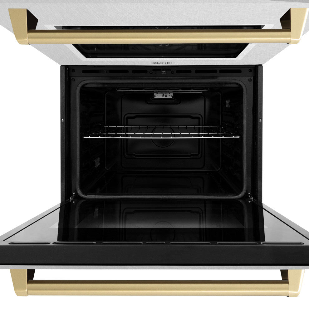 ZLINE DuraSnow Double Wall Oven With Champagne Bronze, AWDSZ-30-CB
