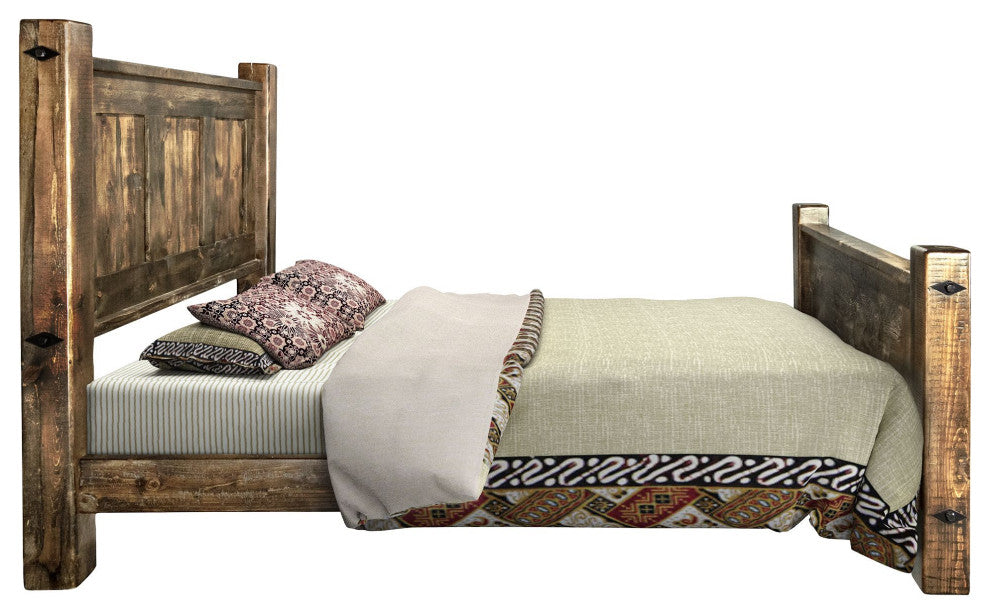 Big Sky Collection Rugged Sawn Panel Bed, Twin, Provincial Stain