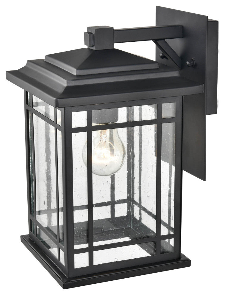 1 Light 7 in. Powder Coat Black Outdoor