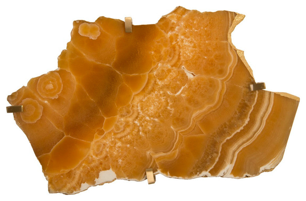 Gem Wall Slice, Brass Setting, Sand Onyx