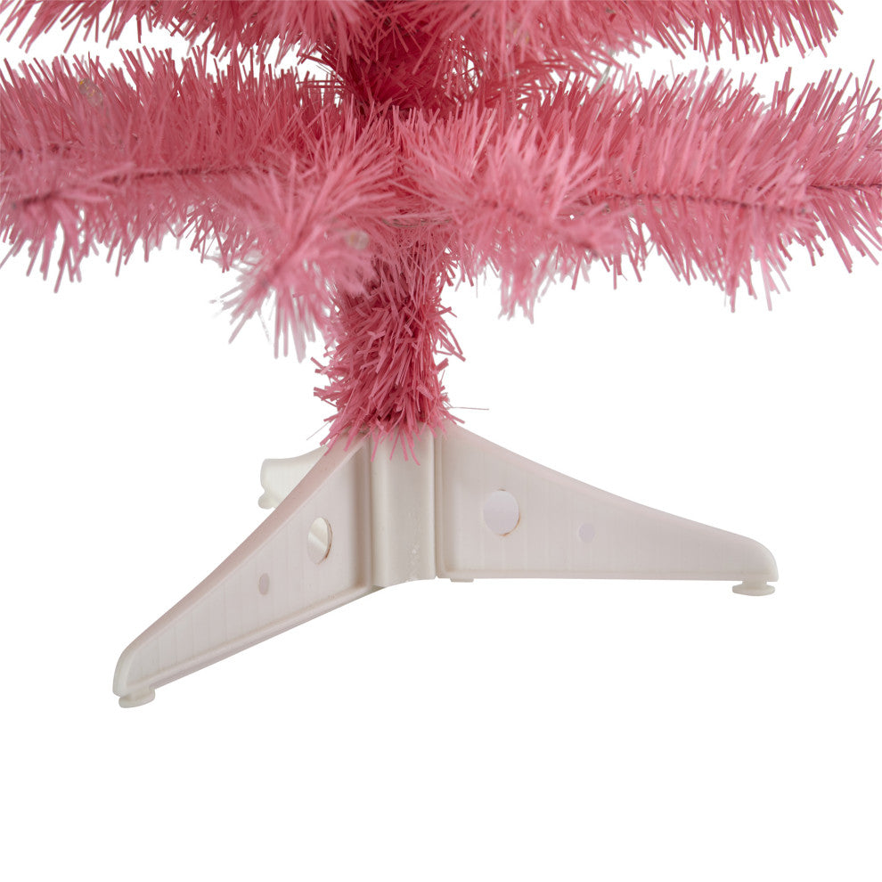 2' Pink Artificial Christmas Tree With 35 LED Lights and 72 Bendable Branches