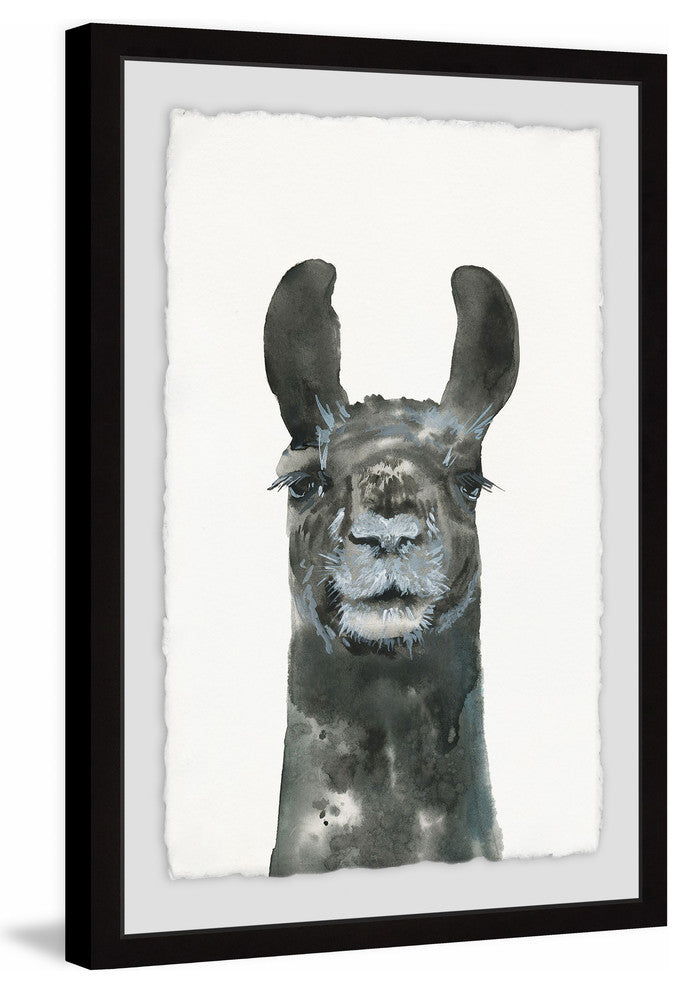 "Older Llama" Framed Painting Print, 16"x24"