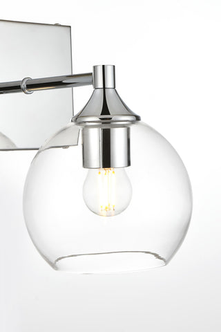 1 Light Chrome And Clear Bath Sconce