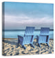 Blue Beach Chairs 30x30 Canvas Wall Art