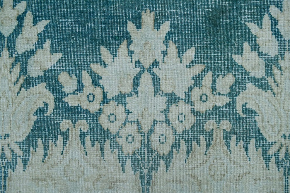 Fine Vintage Distressed Tinsley Blue Rug 9''10"x12''10"