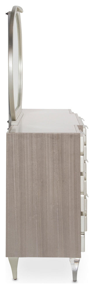 Camden Court, Dresser and Oval Mirror, Pearl