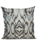 Plutus Ikat Dream Blue, Black, Cream Handmade Luxury Pillow, 16"x16"