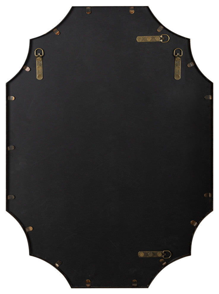 Deavere Scalloped Wall Mirror, Gold, 22"x32"
