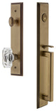 Carre' 1-Piece Dummy Handleset, D Grip and Baguette Clear Crystal Knob, 848842